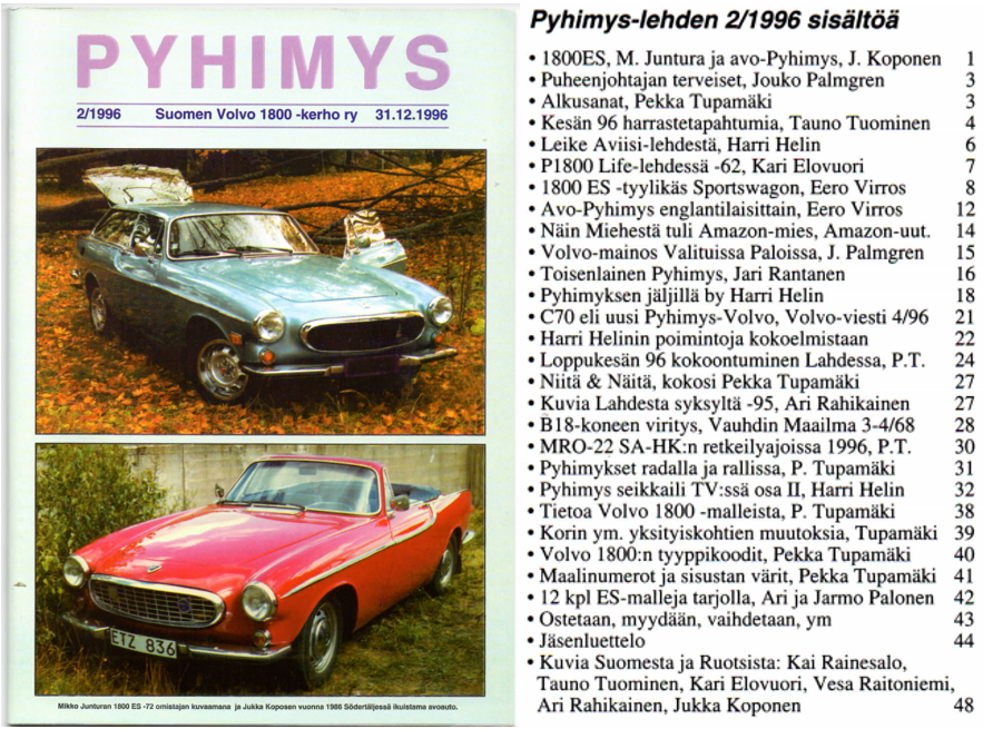 Pyhimys lehti Suomen Volvo 1800 kerho pyhimys-lehti-suomen-volvo-1800-kerho